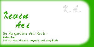 kevin ari business card